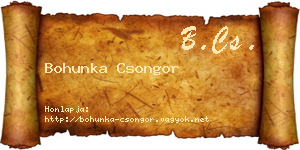 Bohunka Csongor névjegykártya